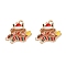 Alloy Enamel Pendants, Christmas Theme, Light Gold, Bear, 19x18.5x1.2mm, Hole: 1.6mm