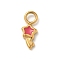 Ion Plating(IP) 304 Stainless Steel Enamel Charms, Real 14K Gold Plated, Star Charm, Cerise, 11.5x5x1.5mm, Hole: 2.5mm