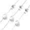 Handmade 304 Stainless Steel Chains, with Polymer Rhinestone & ABS Imitation Pearl, Soldered, Rhombus, with Spool, Stainless Steel Color, 10x7.5x4.5mm, about 16.40 Feet(5m)/Roll