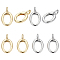 8Pcs 2 Colors Brass Spring Gate Rings, Oval, Cadmium Free & Lead Free, Long-Lasting Plated, Platinum & Golden, 15.5x9x2.5mm, Hole: 1.8mm, 4pcs/color