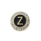 Letter Enamel Pins, Alloy Brooches for Backpack Clothes, with Clear Cubic Zirconia , Letter Z, 17.8x17mm
