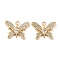 Rack Plating Brass Micro Pave Cubic Zirconia Pendants, Long-Lasting Plated, Cadmium Free & Lead Free, Butterfly, Real 18K Gold Plated, 17x21.5x5mm, Hole: 2mm