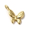 Brass Pendants, Butterfly, Golden, 15x17x2mm, Hole: 3mm