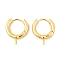 Brass Hoop Earrings Findings, for Half Drilled Beads,  Long-Lasting Plated, Lead Free & Cadmium Free, Rings, Golden, 21x5x18mm, Pin: 0.9mm & 1.2mm(for Half Drilled Beads)