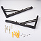 Iron Folding Shelf Brackets, with Plastic Plus & Iron Screws, Black, 1.6~35x0.65~3.7x0.65~2.4cm, 20pcs/set