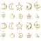 20Pcs 10 Styles Alloy Pendants, Mixed Shape Charms, Golden, 16.5~29x12~22x2~5.5mm, Hole: 1.2~2mm, 2pcs/style