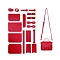 DIY Crossbody Bags Set, Including PU Leather Bag Materials, Red, 145x185x65mm