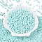 Opaque Baking Painted Glass Beads, Round, Pale Turquoise, 4~4.5x3.5~4mm, Hole: 0.9~1mm, about 4500pcs/pound