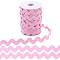 Polyester Wave Lace Trim Ribbon, Wave Bending Lace Trim, Clothes Accessories, Pearl Pink, 3/8 inch(10mm), 24.5~25 yards