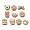 Opaque Resin Imitation Chocolate Cabochons, Mixed Shapes, Camel, 17~30.5x17~28x6~8mm