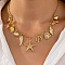 304 Stainless Steel Pendant Bib Necklaces for Women, Golden, Starfish, 15.75 inch(40cm)