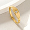 Fashionable 304 Stainless Steel Finger Rings, Simple Style, Hexagram, Golden, US Size 7(17.3mm)