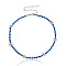 Bohemian Daisy Flower Glass Seed Beaded Necklaces with Alloy End Chains, Light Sky Blue, 15.75 inch(40cm)