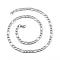 Non-Tarnish 304 Stainless Steel Necklaces, Figaro Chains, with Lobster Clasp, Stainless Steel Color, 19.6 inch(50cm), 6mm