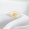 Fashionable Alloy Finger Rings, Special-Interest, for Women, Oval with Birth Flower, Golden, US Size 5(15.7mm)