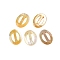 Natural Shell Tri-Glide Adjuster Buckles, Oval, Gold, 24x18x2mm, Hole: 15x4mm