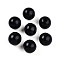 Painted Natural Wood Beads, Round, Black, 16mm, Hole: 4mm