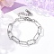 304 Stainless Steel Paperclip Chain Bracelets for Women Men, Stainless Steel Color, 6-1/4 inch(16cm)