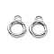 304 Stainless Steel Spring Gate Clasp Findings, Ring, Stainless Steel Color, 28x22x3.5mm, Inner Diameter: 14.5mm