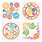 4Pcs 4 Styles PET Hollow Out Drawing Painting Stencils, for DIY Scrapbook, Photo Album, Gear, 150x150mm, 1pc/style