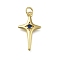 Brass Micro Pave Clear Cubic Zirconia Pendants, Cross Charms, Long-Lasting Plated, Rack Plating, Lead Free & Cadmium Free, with Jump Ring, Real 18K Gold Plated, 24x14x3.5mm, Hole: 3mm