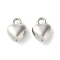 CCB Plastic Charms, Heart Charms, Platinum, 10.5x7.5x4mm, Hole: 1.8mm