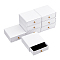 8Pcs Square Paper Drawer Jewelry Set Box, with Brass Rivet, for Earring, Ring and Necklace Gifts Packaging, White, 9x9x3~3.2cm