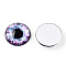 Glass Cabochons, Half Round with Eye, Thistle, 20x6.5mm