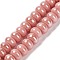 Porcelain Rondelle Beads, Pink, 8.5x5.5mm, Hole: 1.8mm, about 55pcs/strand, 28~30cm