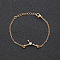 12 Constellations Alloy Rhinestone Link Bracelets, Cable Chain Bracelets for Women, with Star, Cancer, 6-3/4 inch(17cm)