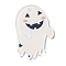 Halloween Printing Acrylic Pendants, Ghost Charms, White, 41x29x2mm, Hole: 1.8mm