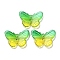 Transparent Acrylic Pendants, Butterfly, Lime Green, 20x26x3mm, Hole: 1.4mm