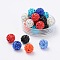 Polymer Clay Rhinestone Beads, Pave Disco Ball Beads, Grade A, Round, Half Drilled, Mixed Color, 12mm, Hole: 1mm