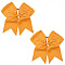 2Pcs Rubber Hair Ties, with Polyester Bowknot, Scrunchie/Scrunchy Hair Ties for Women Girls, Orange, Inner Diameter: 45.5mm