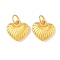 Brass Pendants, Heart Charms, Long-Lasting Plated, Lead Free & Cadmium Free, with Jump Ring, Real 24K Gold Plated, 11x12x3mm, Hole: 3mm