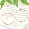 201 Stainless Steel Hoop Earrings, with 304 Stainless Steel Pins, PVD Vacuum Plating, Flat Round, Golden, 49.5x3.5mm