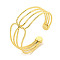 Rack Plating Brass Multi-Strand Open Cuff Bangles for Women, Cadmium Free & Lead Free, Long-Lasting Plated, Real 18K Gold Plated, Inner Diameter: 2-1/8 inch(5.5cm)