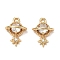 Brass Micro Pave Clear Cubic Zirconia Charms, Cadmium Free & Nickel Free & Lead Free, Planet with Star, Real 18K Gold Plated, 13x9x5mm, Hole: 1.2mm