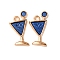 Alloy Enamel Pendants, Goblet Charm, Light Gold, Blue, 20x11.5x2mm, Hole: 1.6mm