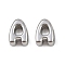 304 Stainless Steel Charms, Letter, Letter A, 7.5x5.5x3.5mm, Hole: 1.8mm