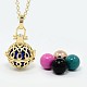 Trendy Women's Brass Rolo Chain Infinity Cage Pendant Necklaces NJEW-F053-12-2