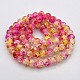 Two Tone Spray Painted Crackle Glass Round Bead Strands DGLA-R045-12mm-M-2