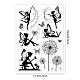 GLOBLELAND Butterfly Fairy Clear Stamps Fairy Tale Elf Mushroom Dandelion Silicone Clear Stamp Seals for Cards Making DIY Scrapbooking Photo Journal Album Decoration DIY-WH0167-56-854-6