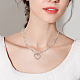 Anattasoul 2 Uds. Collar con colgante de corazón de aleación de 2 colores con cadenas de espinas para mujer NJEW-AN0001-68-5