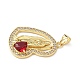 Латунные микро проложить кубического циркония подвески KK-L243-05G-01-2