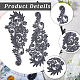 ポリエステル刺繍フラワーレースアップリケ  飾りアクセサリーを縫う  ブラック  242x100x1.5mm DIY-WH0409-63-6
