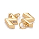 Rack Plating Eco-friendly Brass Micro Pave Clear Cubic Zirconia Charms KK-D072-01G-Z-NR-3