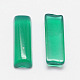 染色された長方形の天然瑪瑙のカボション  グリーン  10x3x2mm G-K029-01-2