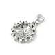 Латунные микро-паве прозрачные кубические цирконии европейские подвески-шармы KK-K297-59P-2