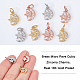 Nbeads 12Pcs 3 Colors  Brass Micro Pave Cubic Zirconia Charms ZIRC-NB0001-81-3